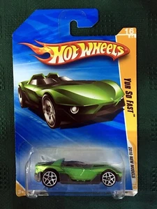Hot Wheels 2010 New Models #16/44 Yur So Fast 016/240 Green w/ White Interior - Picture 1 of 1