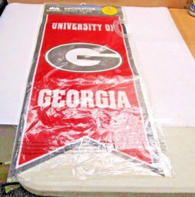 Georgia Bulldogs NCAA Rojo/Negro 2 Caras Decorativo Equipo Bandera Bandera Bandera 28"x12.5"  Foto 1 de 4