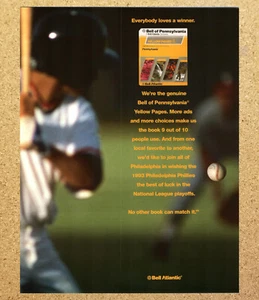 Bell of Pennsylvania Yellow Pages MLB Baseball - Magazine Print Ads Poster 1993 - Picture 1 of 3