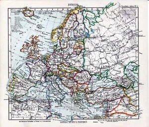 Europa 1930 kl. orig. Karte Polska Suomi Bulgarija Russia Eesti Latjiva Lietuva - Picture 1 of 1