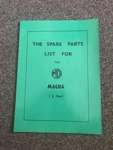 Spare Parts List MG L Series - Picture 1 of 2