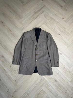 Blazer Kiton 100 % cachemir a cuadros beige de 3 botones para hombre - 42R Foto 1 de 4