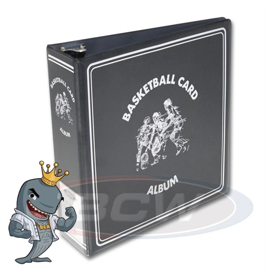 BCW 黑色篮球卡收藏专辑 3 英寸 D 形环粘合剂免费送货 — 第 1/1 张图片