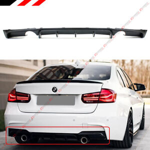 FOR 2012-2018 BMW F30 F31 M SPORT MP STYLE DUAL EXHAUST TIP REAR BUMPER DIFFUSER