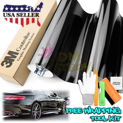 Genuine 3M Gloss Black Vinyl Wrap Car Sticker Film Decal Bubble Free - Image 1 of 4