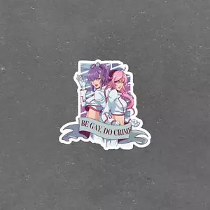 Be Gay Do Crime Anime Sticker - Lesbian Couple Matching Outfits #6091 - Picture 1 of 1