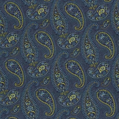 Waverly CAFTAN PAISLEY Blue CERAMIC Home Decor Drapery Pillow Sewing Fabric BTY - Image 1 of 4