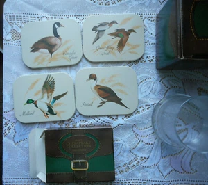 1981 Avon Chesapeake Collection 4 Coasters and 2 Eight oz. Drinking Glasses Box - Picture 1 of 8