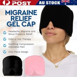 2 Layer Migraine Ice Head Wrap Headache Relief Hat Migraine Cap Mask Cold Hot - Picture 1 of 17