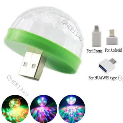 Portable Mini USB Disco Light Ball Led Karaoke KTV Party Decor Lamp DJ Stage 20H - Image 1 of 4