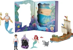 Mattel Disney Princess Toys, Ariel Mermaid Doll Story Set con 4 Muñecas Pequeñas,... - Imagen 1 de 6