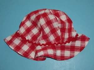 Unbranded baby girls hat...RED & WHITE CHECKED...12 mth - Picture 1 of 3