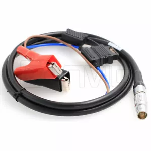 Trimble Trimmark 3 Radio Power Cable 12V 2 Pin to Battery Alligator Clips - Picture 1 of 4