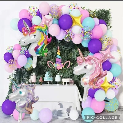 Birthday Decor Balloons Garland Baby Shower Party Balloons Arch Kit Unicorn - Image 1 of 4