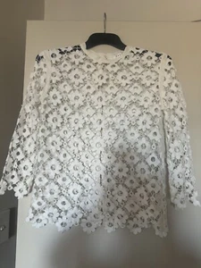 Sandro White Lace Short Top Size 1 - Picture 1 of 3