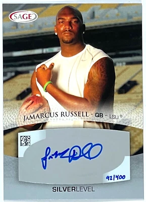 2007 Sage Silver Level JaMarcus Russell Auto SP RC #A47 /400 - Image 1 of 2