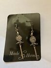 Earrings Gothic Jewelry Silver Color Skeleton Key Dangle Charms Steampunk Boho