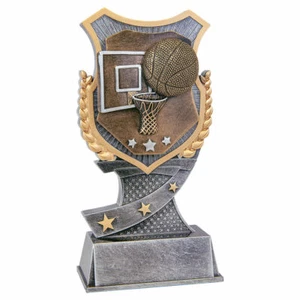 6" Basketball Shield Series Trophy Personalized Free - Picture 1 of 2