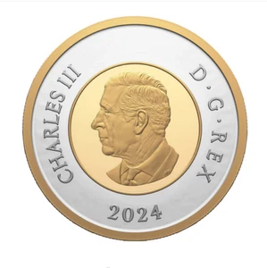2024 Canada Toonie $2 proof finish gold plated silver~King Charles obverse - Picture 1 of 3