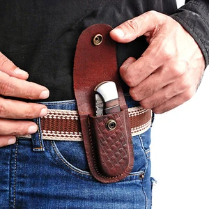 Custom Handmade Carved Leather Sheath For 4" Folding Knife Cover Pouch 1558 - Picture 1 of 4