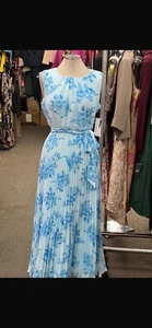 SANDRA DARREN  MAXI DRESS/MULTI/RETAIL$125/SIZE 14W/CHIFFON/BLUE MULTI - Picture 1 of 1