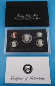 1997-S US Mint Silver Proof Set 5 Coin Set OGP Original Government Packaging - Picture 1 of 5