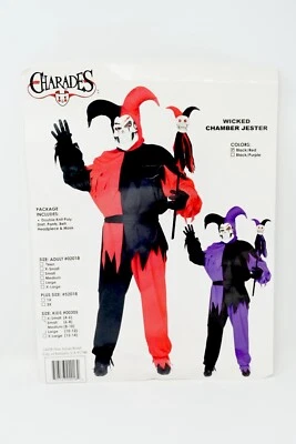 Evil Court Jester Adult Wicked Horror Clown Halloween Dress Up Costume - Large - Image 1 of 4