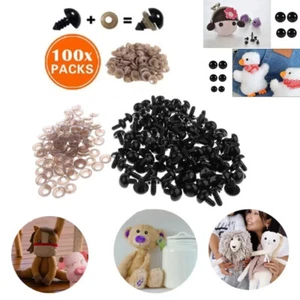 100pcs Safety Eyes Animal Bear Toys Plastic Doll Teddy Making DIY Craft Screwing - Picture 1 of 8