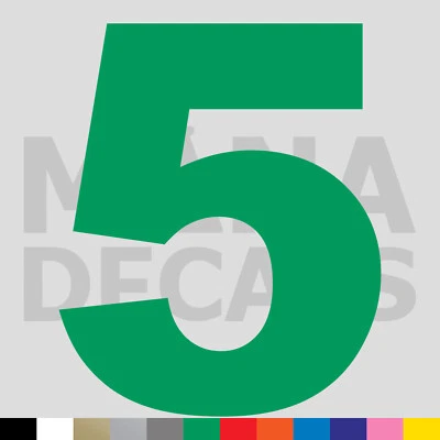 Calcomanía troquelada de vinilo número cinco 5 - negrita Foto 1 de 2