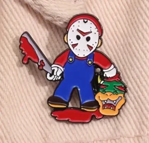 SUPER MARIO Friday 13th enamel pin -  cartoon game Bowzer - FREE SHIPPING - Picture 1 of 2