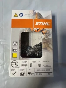 Catena motosega Stihl Part # 3613 005 0050 14 pollici 50 maglie 3/8 P .050 - Foto 1 di 1