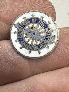 Vintage Daughters Of The American Revolution DAR Sterling Enamel Pin - Picture 1 of 2