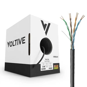 Voltive Cat5e Riser (CMR) Ethernet-Kabel - UTP, OFC, 500FT, schwarz - Bild 1 von 3