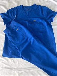 Figs Technical Collection Blue Scrub Set Hose Shirt Größe 3X Oberteil 2X Unterteil - Bild 1 von 13