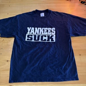 Vintage T-Shirt „YANKEES SUCK“ „Jeter Swallows“ XL blau - Bild 1 von 7