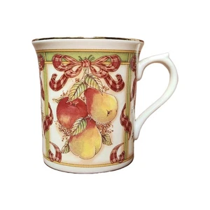 Vintage Lenox Holiday Harvest  Fine Porcelain Coffee  Tea Mug 2002 Fruit Design - Picture 1 of 5