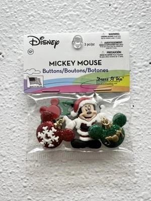 MICKEY MOUSE Christmas Buttons Embellishments Creative Crafts & Sewing - Image 1 of 4