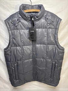 NWT Raw Blue Premium RB Gray Puffer Vest Men's 2XL Vintage Y2K Streetwear - Picture 1 of 19