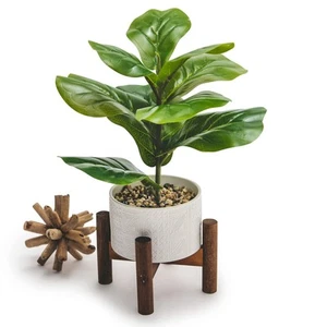 Artificial Plant for Desk Decor | 15.5" Fake Plant with Stand | Faux Plant In... - Picture 1 of 6
