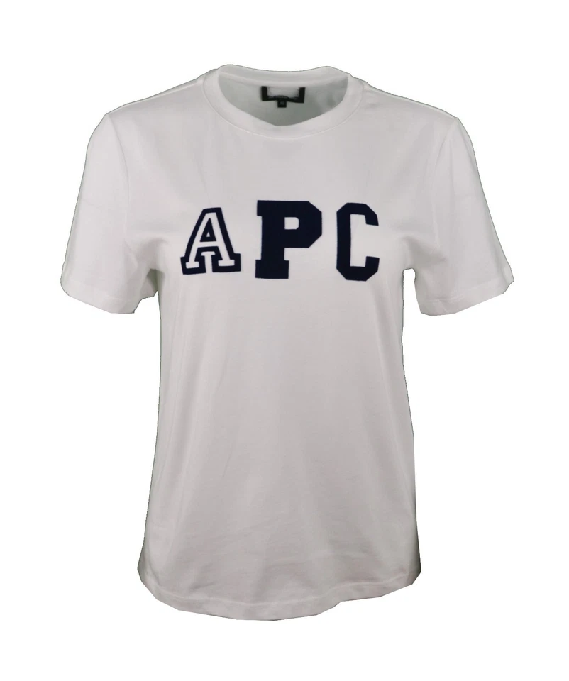 APC Paris Damen T-Shirt XS S M L Samt Logo französischer minimalistischer... - Bild 1 von 4