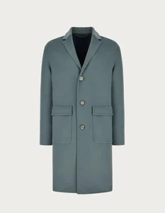$3,850 CANALI - Moss Gray Wool/Cashmere Patch Pocket Topcoat Coat - 40R - Picture 1 of 11