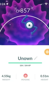 Shiny Unown S Pokemon Gen2 Go Same /30 Day Pokémon Johto Dex Registrierung - Bild 1 von 1