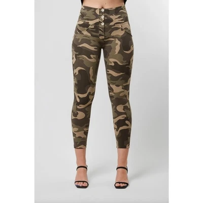 Freddy Green Camo High Rise 3 Button High Waist Ankle Pant Legging Size Small - Image 1 of 4