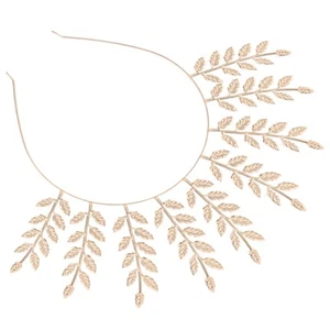 Diadema dorada para mujer Miss pieza de cabello nupcial tocado de novia para boda - Imagen 1 de 12