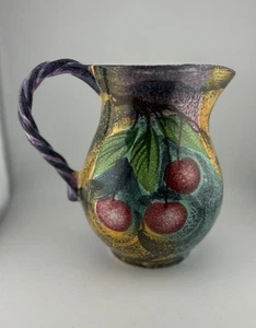 Vintage Ancora Hand Painted Made In Italy Pitcher 7.5” No Chips Or Cracks - Picture 1 of 7