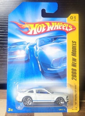 Ford Mustang Shelby GT500 2007 '07 blanco 2007 Mattel lanzamiento #01/196 Hot Wheels Foto 1 de 4