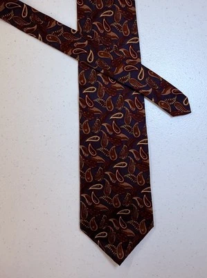 Vintage Hathaway Men's Necktie 100% Silk Red & Blue Paisley Tie Made in USA - Image 1 of 4