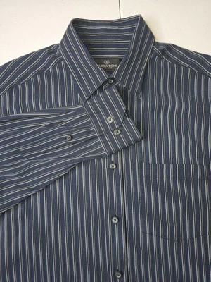 BUGATCHI UOMO Men's Medium Long Sleeve Shirt Black Blue White Stripes -343 - Image 1 of 4