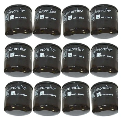 HF554 Oil Filter - Black - 12 Pack Replaces MV Agusta 8000A1428 - Image 1 of 4