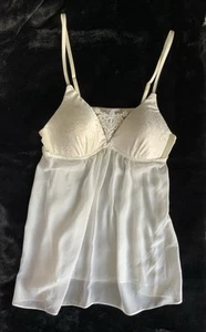 Linea Donatella Women's Cream Chemise Nightgown with Lace and Empire Waist Sz M - Picture 1 of 5